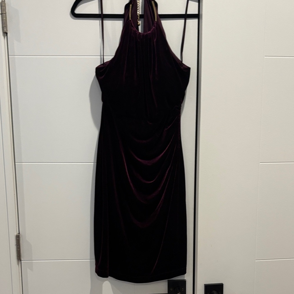 Elegant Purple Halter Dress